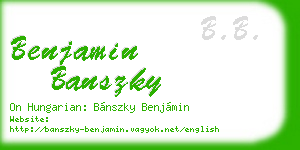 benjamin banszky business card